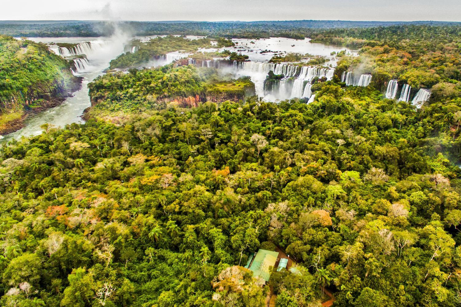 Aerial view of Iguazu Falls