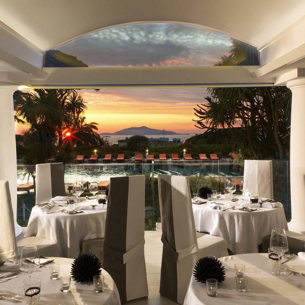 Capri Palace Italy dining during sunset