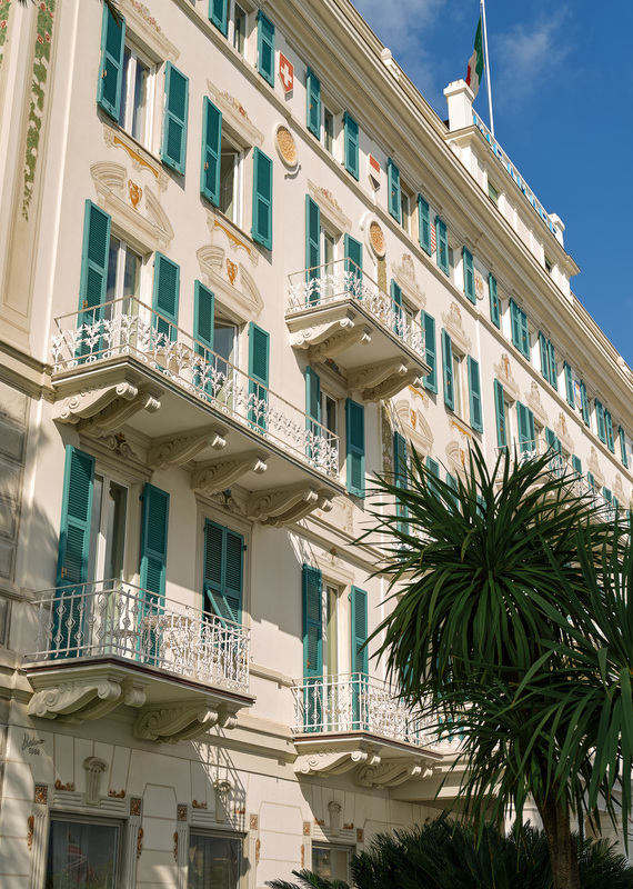 The facade of Grand Hotel Miramare
