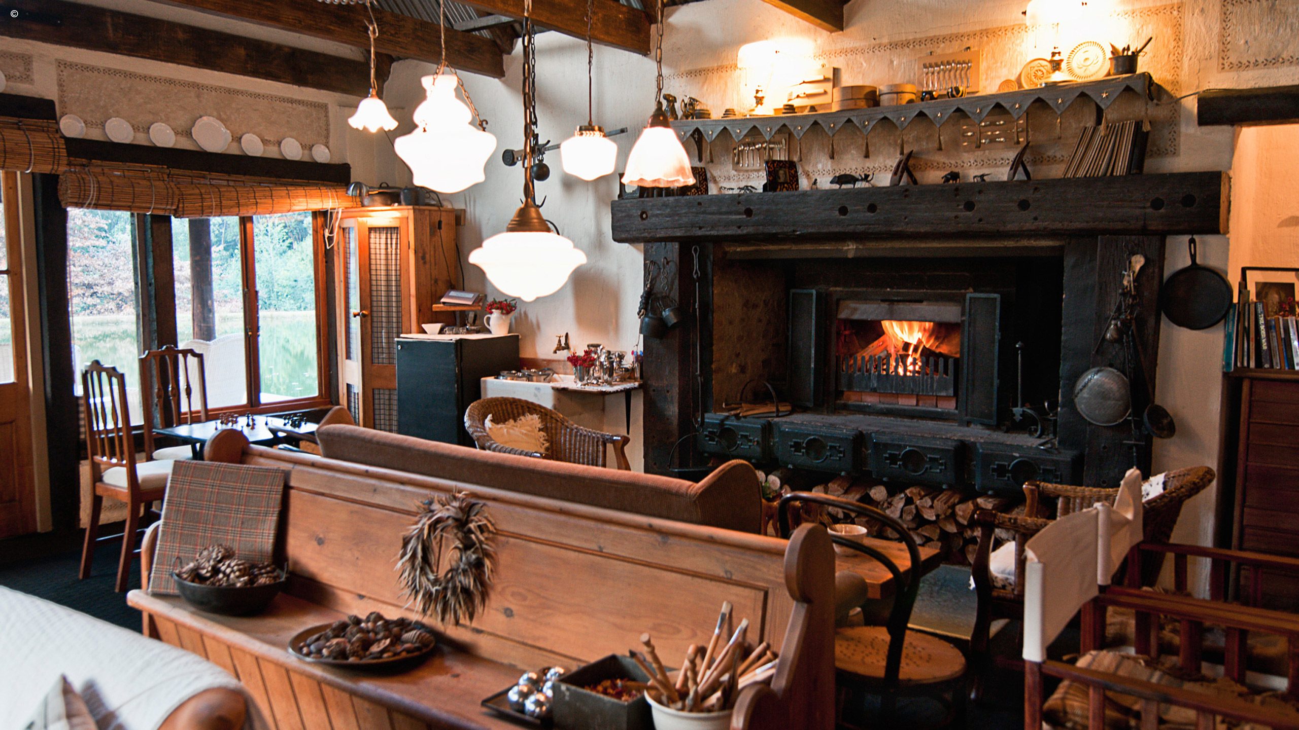 Lounge interior, Tarangire Treetops, Tarangire National Park, Tanzania