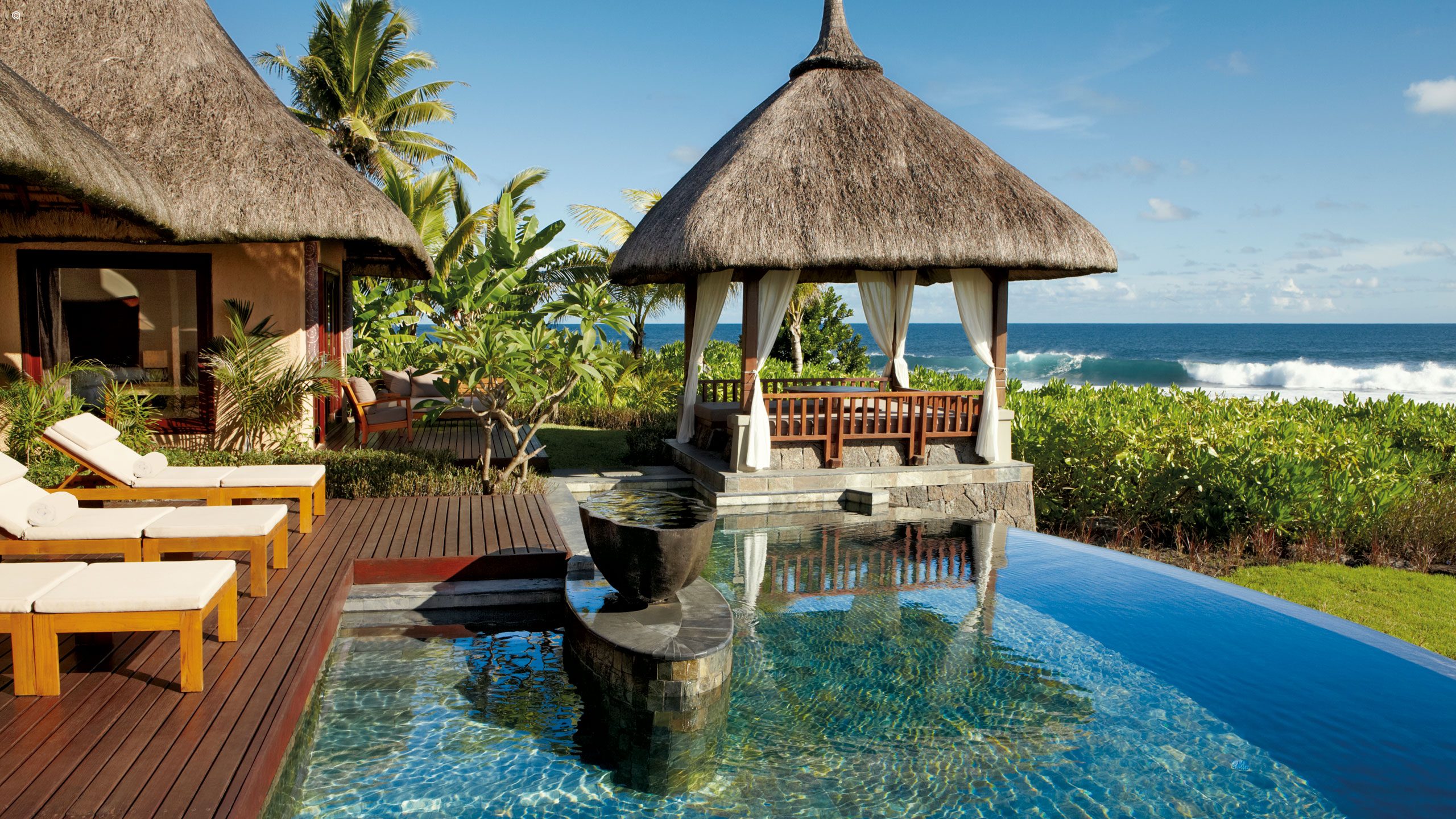 Pool and sundeck, Two bedroom villa, Shanti Maurice, Mauritius