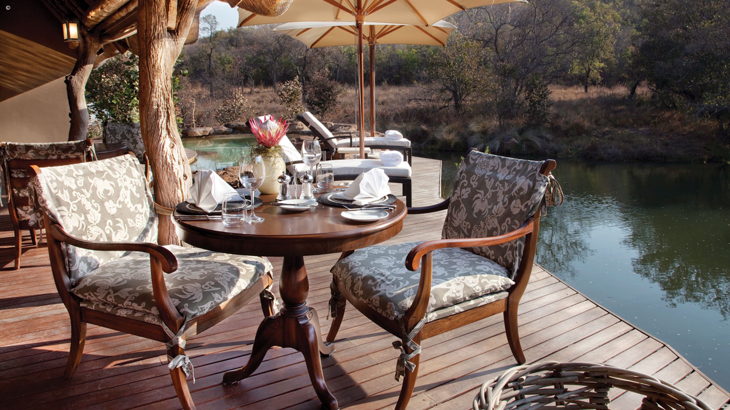 Chairs and table, Zulu Camp, Shambala, Limpopo Province, South Africa