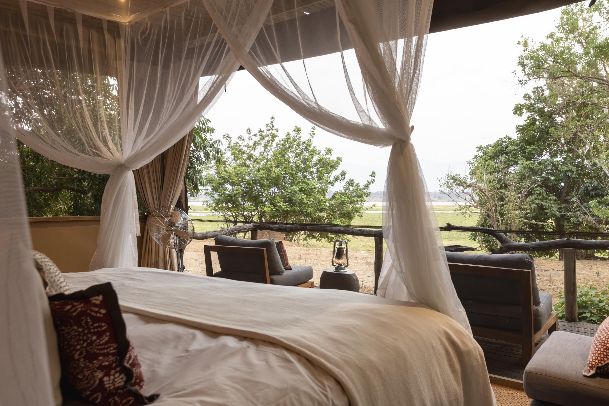 Bedroom atWilderness Little Ruckomechi camp, Zimbabwe