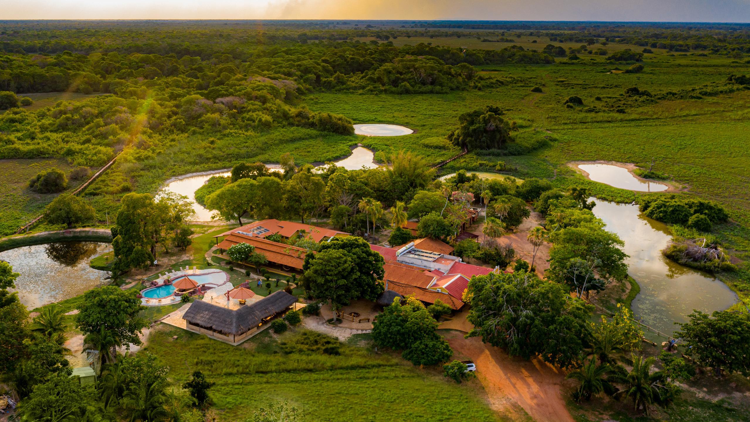 Aerial view of Araras EcoLodge in Brazil
