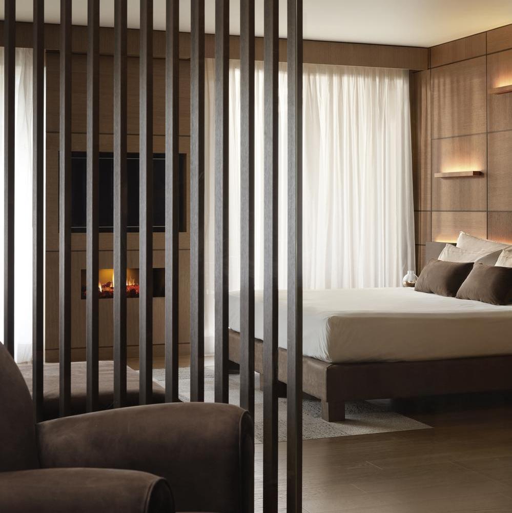 Spa suite bedroom at Lefay Dolomiti