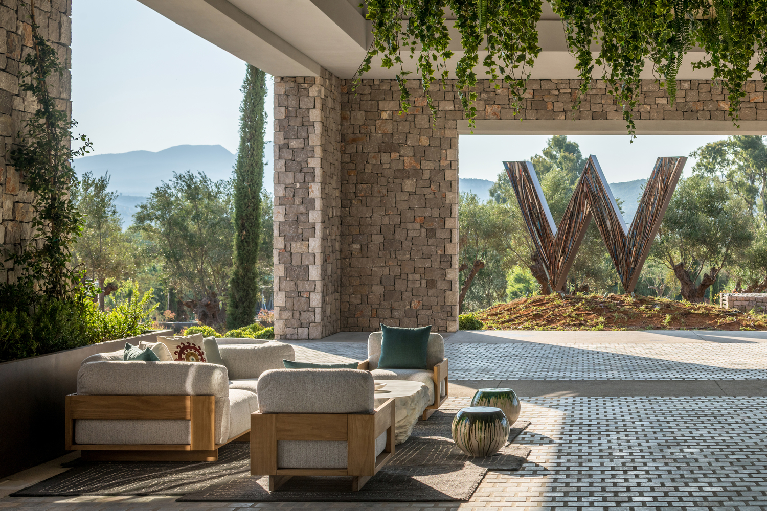 hotel entrance at W Costa Navarino