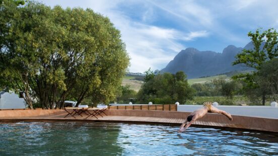 The pool at Babylonstoren, The Winelands, South Africa