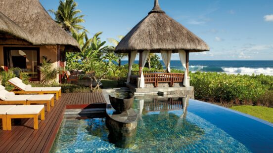 Pool and sundeck, Two bedroom villa, Shanti Maurice, Mauritius