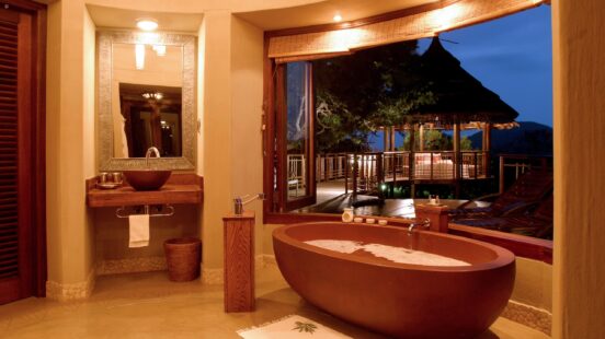 Bathroom interior, Thanda Safari Lodge, The Elephant Coast, South Africa