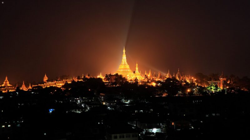Myanmar skyline at night