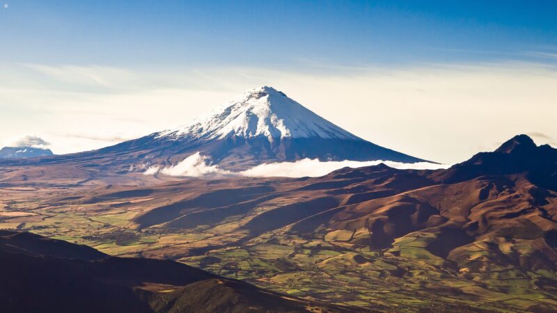 Distant view of Cotopaxi Volcano, Ecuador