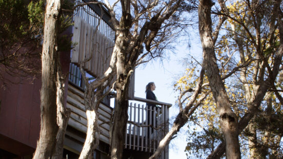 Balcony exterior, Hapuku Lodge and Tree Houses, Kaikoura, New Zealand