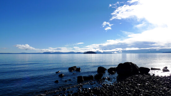 The shores of Lake Taupo, New Zealand