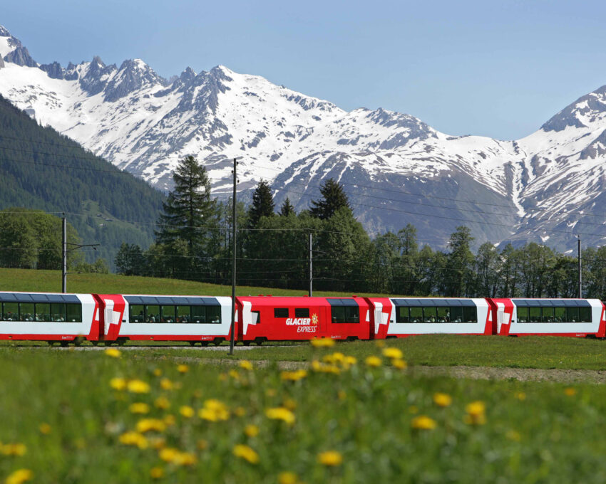 The Glacier Express from Zermatt to Andermatt