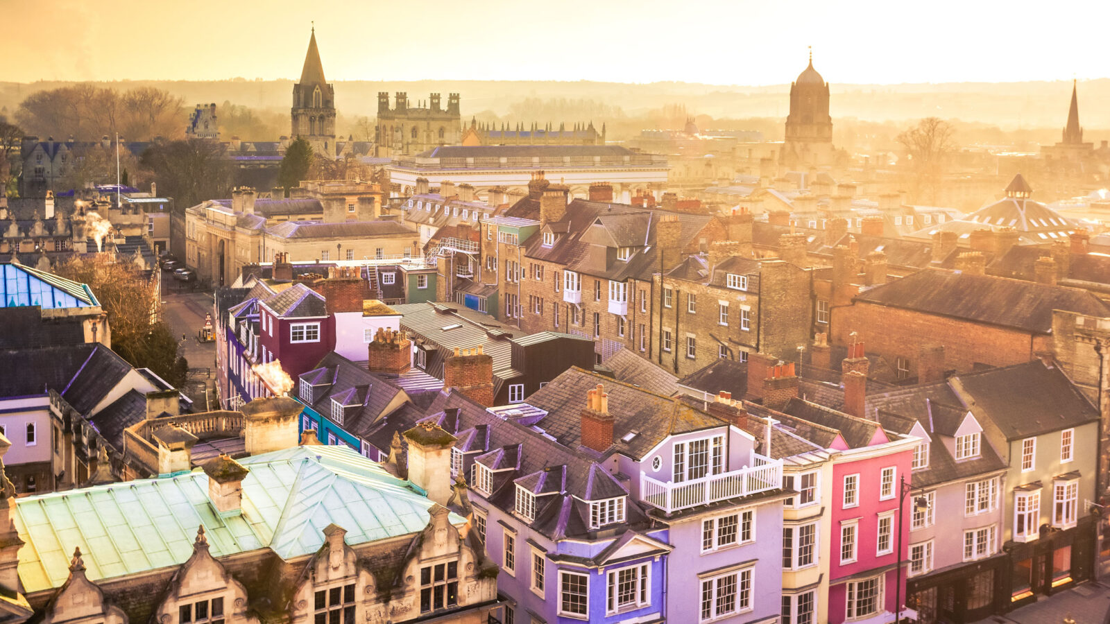 City of Oxford from Above at Sunset, United Kingdom