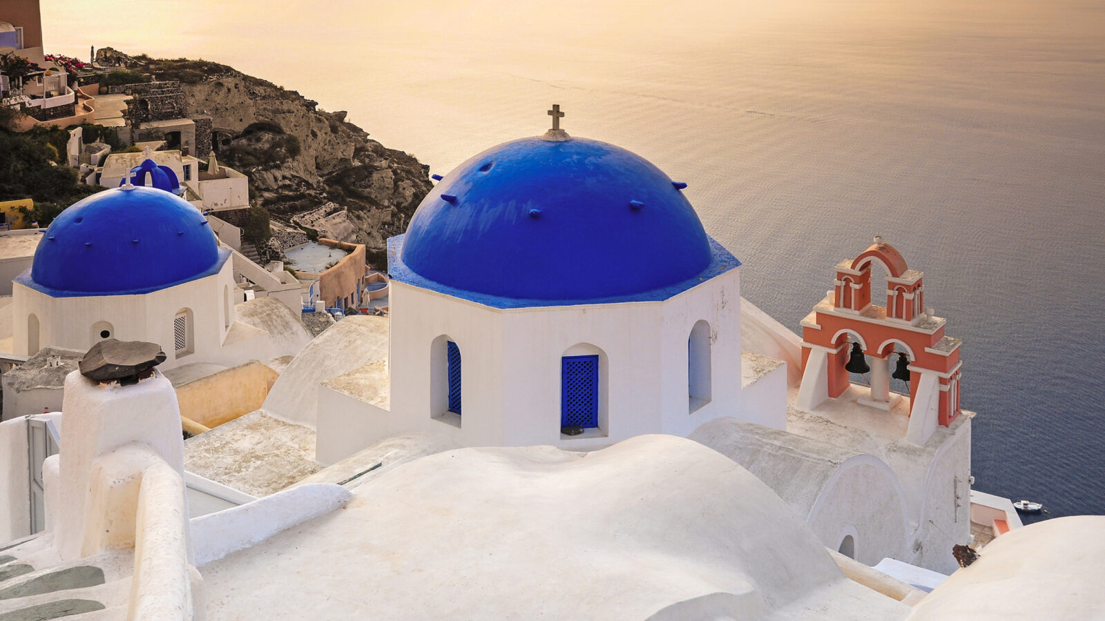 Blue roofs over Santorini, Greece