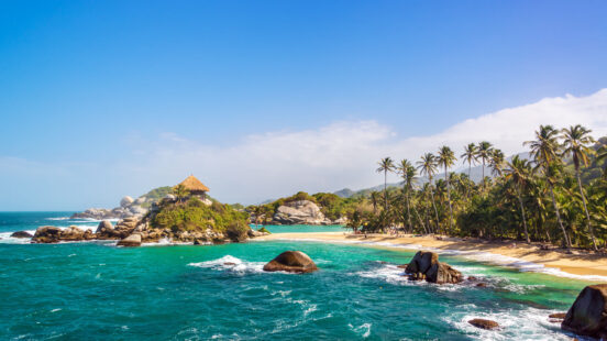 Sunny beach in Colombia with no crowds