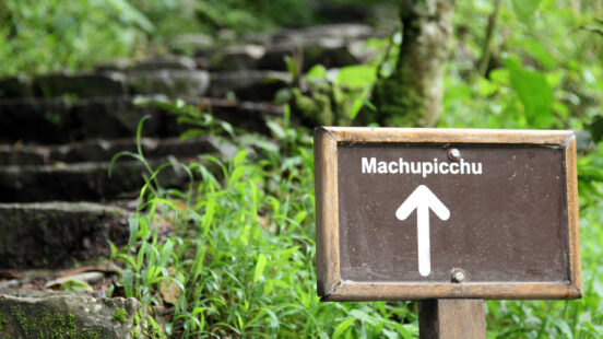 Sign on the Inca Trail to Machu Picchu