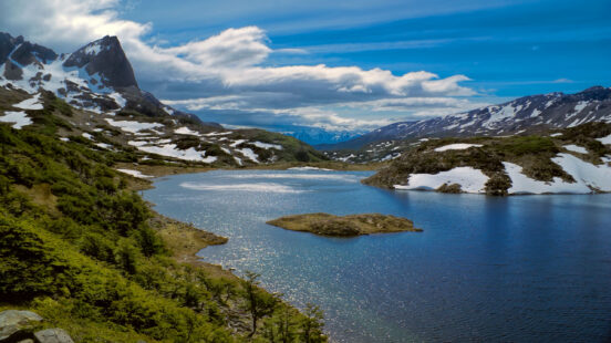 Scenic view of lake on Dientes de Navarino in southern Chile