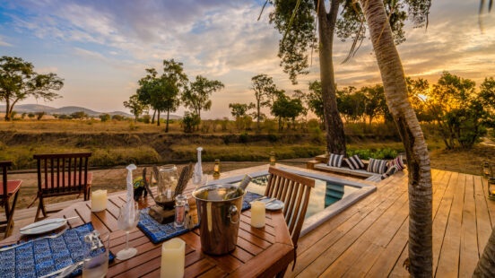 Evening by the pool at Salax27;s Camp, Kenya