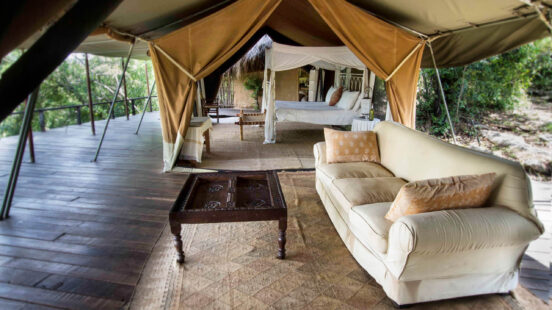 Lounge interior, Serian Camp The Nest, Mara Conservancies, Kenya