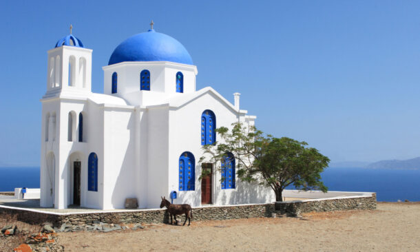 Greek Orthodox Church in Ano Meria, Folegandros, Greece