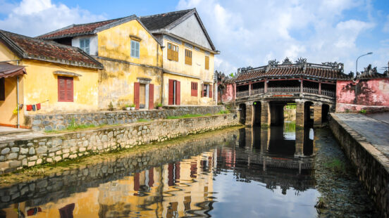 View of an ancient Japanese Bridge. Hoi An.