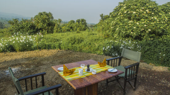 Dining table, Bukima Camp, Democratic Republic of the Congo, Africa