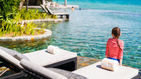 Girl by the pool at Song Saa Private Island Resort, Cambodia