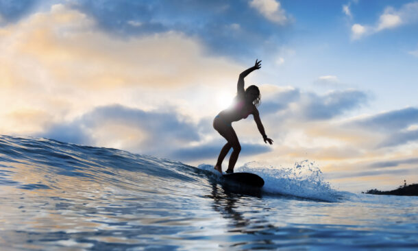 Blonde surfer girl