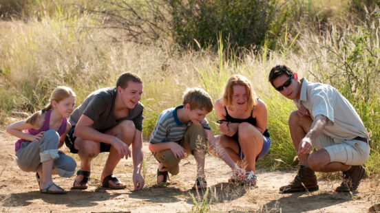 Family bush walk, Morukuru, Madikwe, South Africa