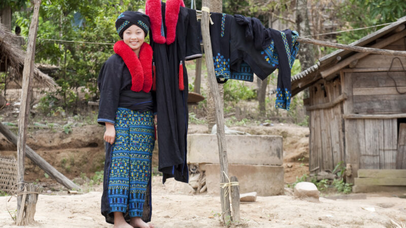 Asian woman, Yao, from Laos, in village near Muang Sing