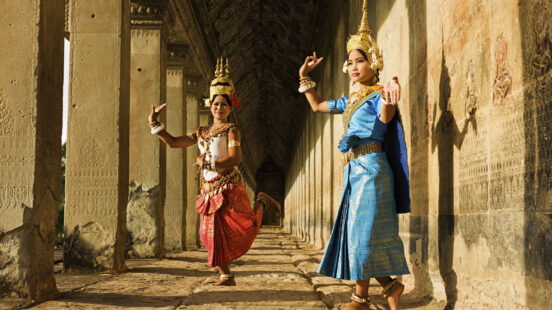 Locals in traditional dress, Khmer New Year, Cambodia