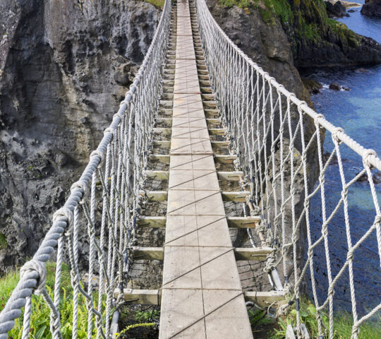 Crossing Carrick-a-Rede rope bridge