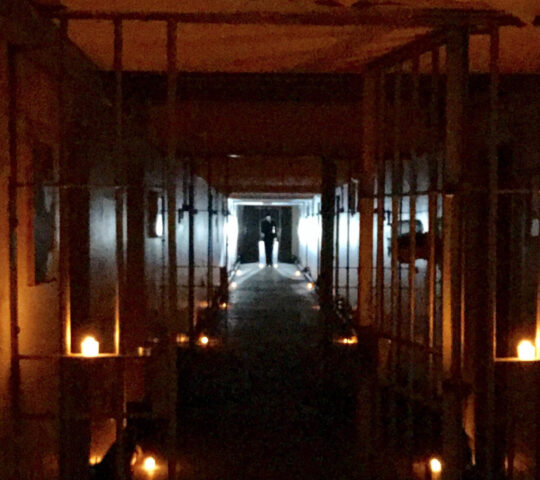 Spike Island after dark