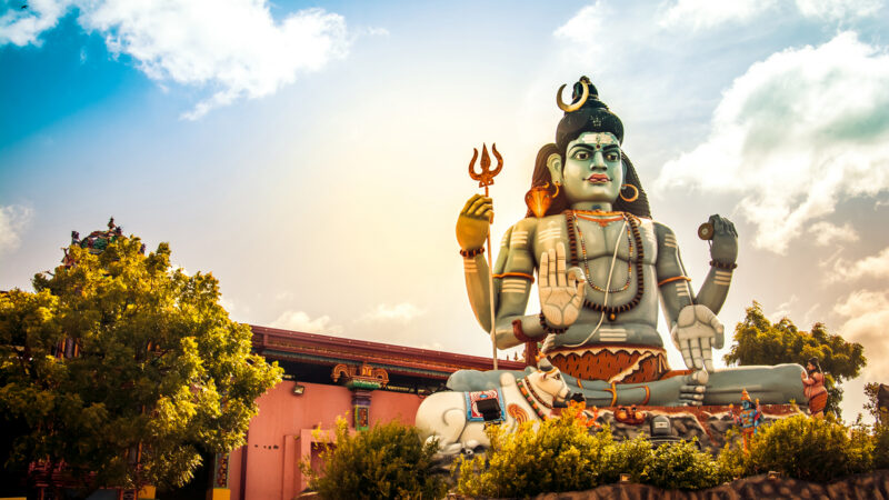The giant statue of god Shiva at Koneshwaram, Trincomalee Sri Lanka