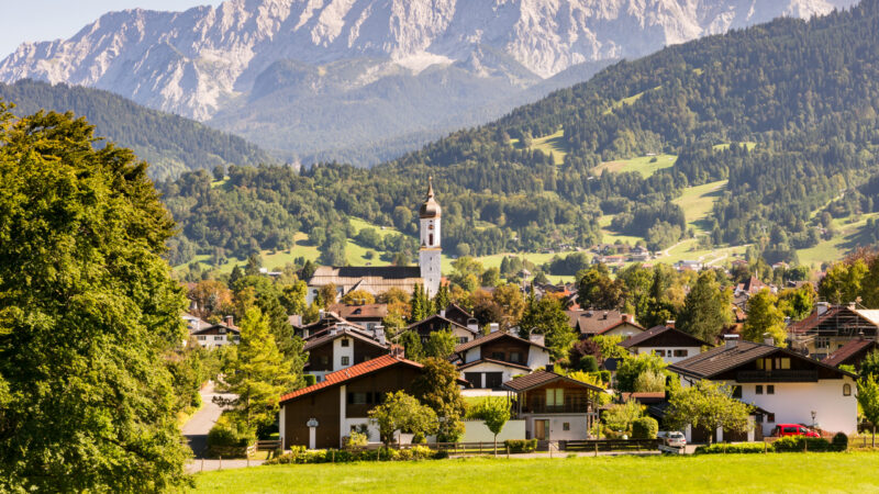 Village of Garmisch in the alps of Bavaria (Germany)