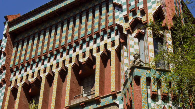 Vicens House. Casa Vicens. Built by Antoni Gaudi in moorish style. Barcelona. Catalonia. Spain.