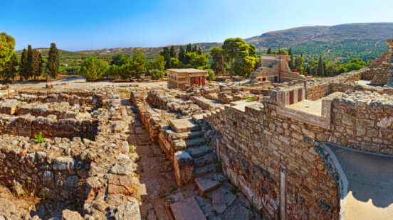 Ruins of Ancient Knossos Palace at Crete island, Greece