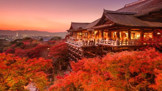 Japan in autumn is a riot of rich reds and oranges as the leaves change colour.