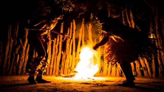 traditional dancing at Vumbura Plains, Okavango Delta