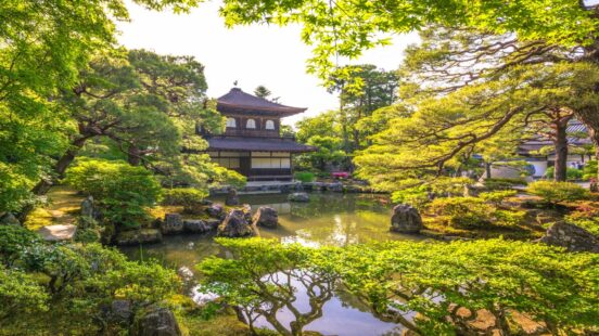Ginkakuji kyoto with tea houses