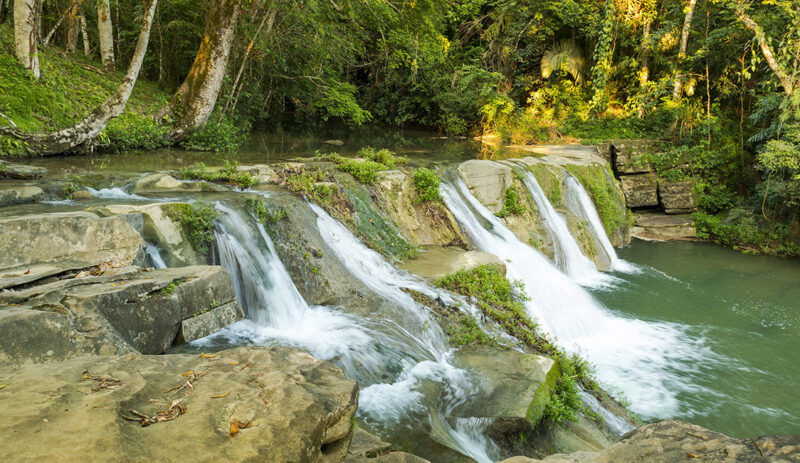 San Antonio Waterfall cascades, Belize