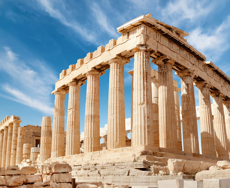 Luxury Greece Tours - Parthenon on the Acropolis in Athens, Greece, an ancient and well-preserved temple with large columns