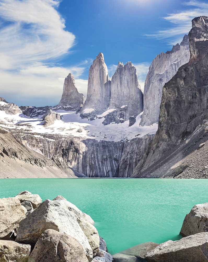 Torres Del Paine General Pics 518041239 Climbing, Cloudscape, Weather, Clam, Adventure, Nature, Outdoor, Wildlife, Beauty In Nature, Stone – Object, Glacier, Ice, Mountain, Nature, Outdoors, Snow