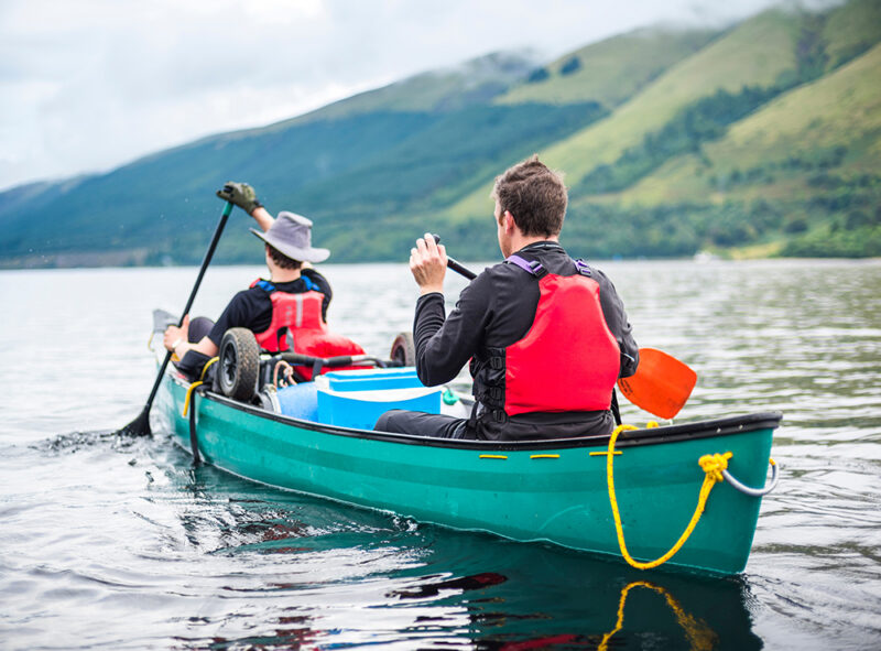 Canoeing Loch Lochy, part of the Caledonian Canal, Fort William, Scottish Highlands, Scotland