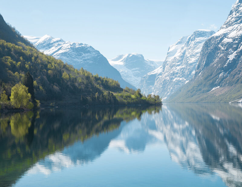 Beautiful panorama of Norwegian nature