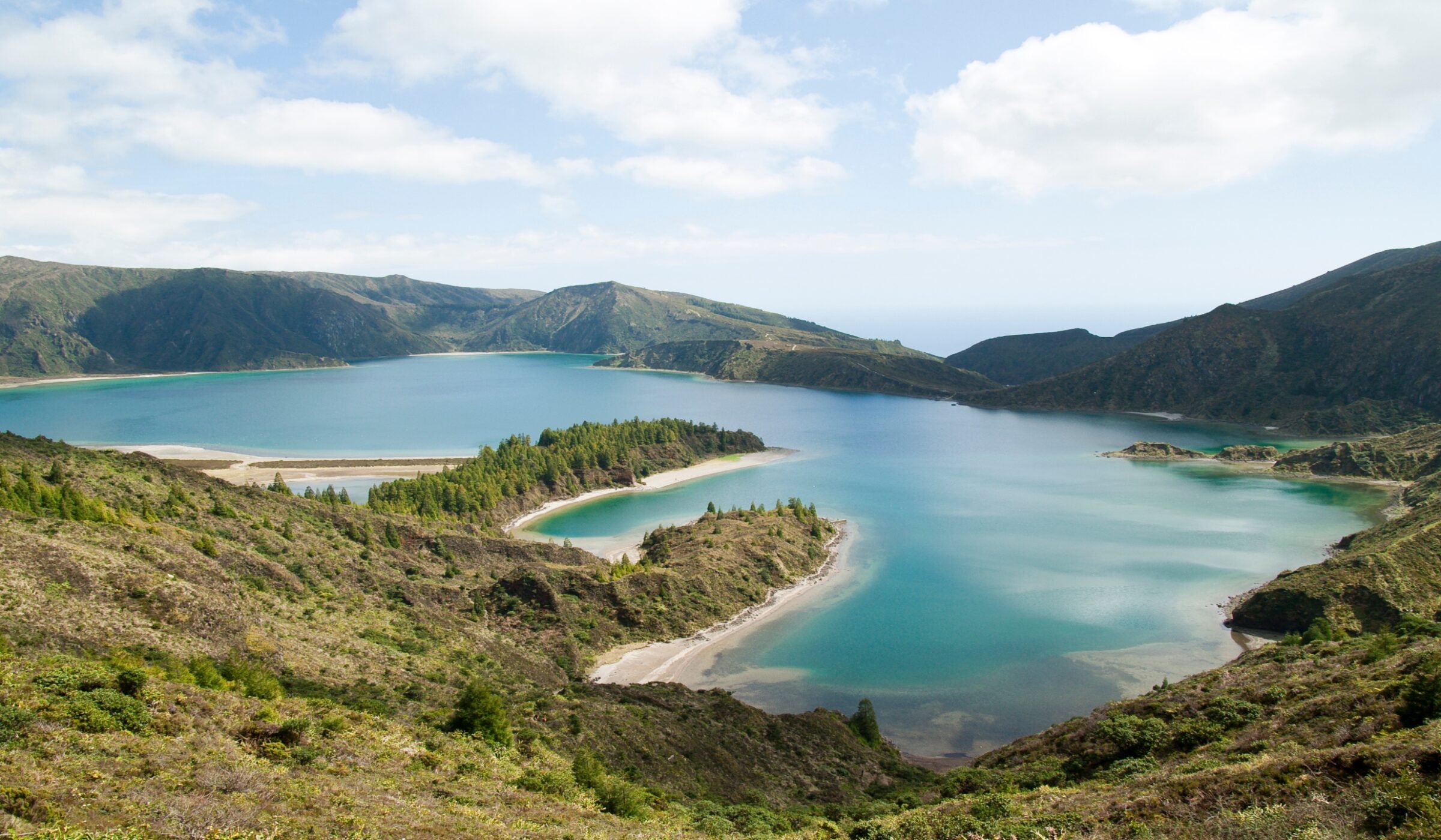 A view out over the Lake of Fire on the Azores island of Sao Miguel