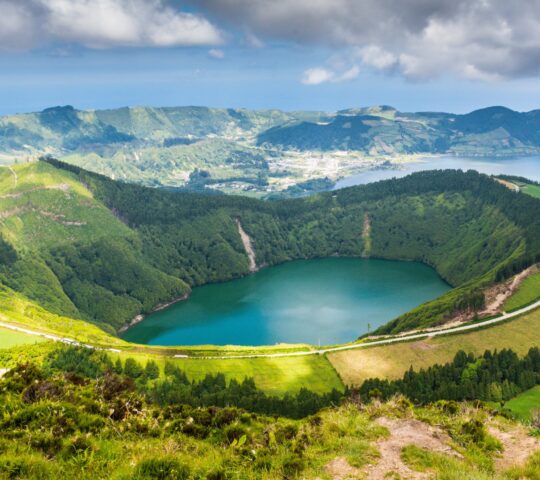 Soaking up views over crater lakes in the Azores