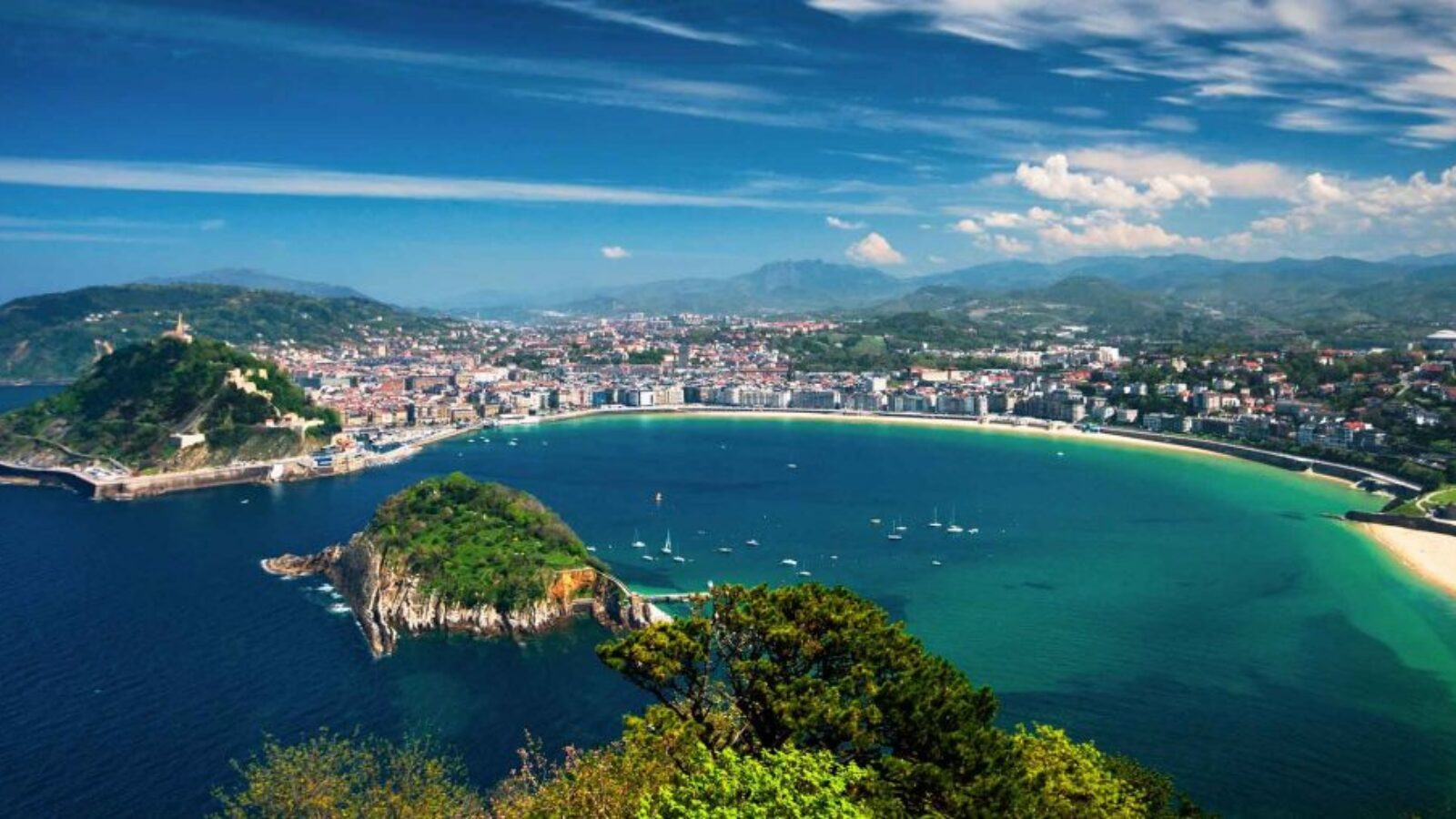 Aerial view of San Sebastian, Spain